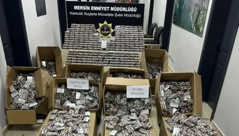 Mersin'de Narkotik Operasyonu: 387 Bin Uyuşturucu Hap Ele Geçirildi